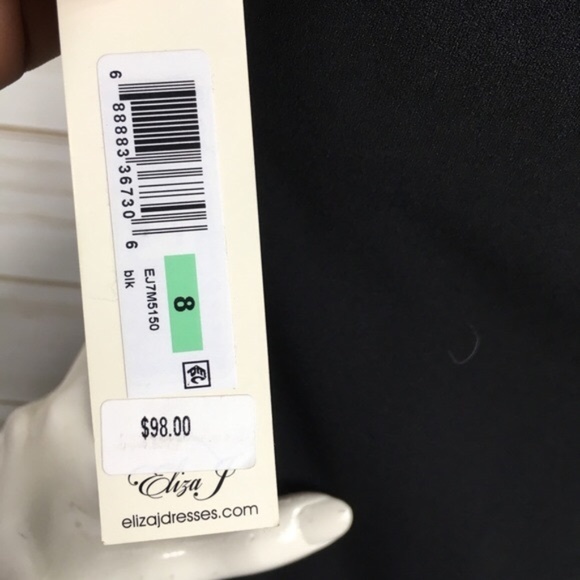 Eliza J Sheath Dress Black Off the shoulder Size 8 NWT - Picture 3 of 7